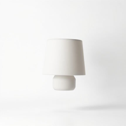 AuraHaven Homes Small Ceramic Bedside Lamp – Adjustable Brightness, Ivory White