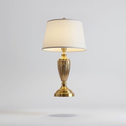 AuraHaven Homes Gold Metal Table Lamp Art Deco Style – Elegant Design, Gold Finish, 18 Inches